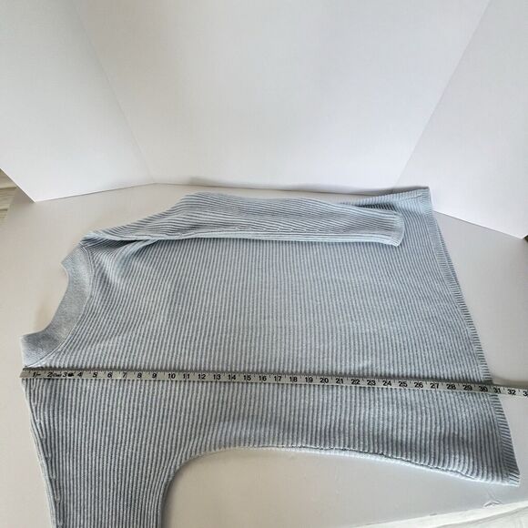 Talbots Sweater Womens Sz Med Cotton Blend Light Blue V-Neck Pullover Tunic - Picture 8 of 13